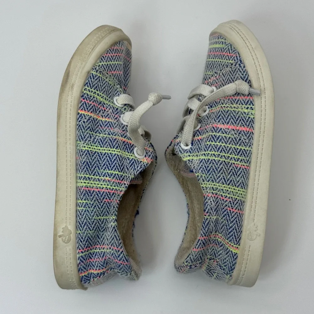 Lil‎ Lollies Girls Size 8M Blue Multi Chevron Textile Comfort Fit Sneakers